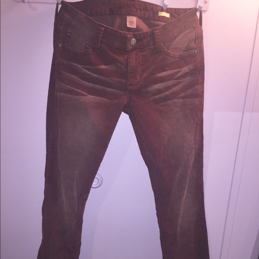 Burgundy Skinny Corduroy Pants
